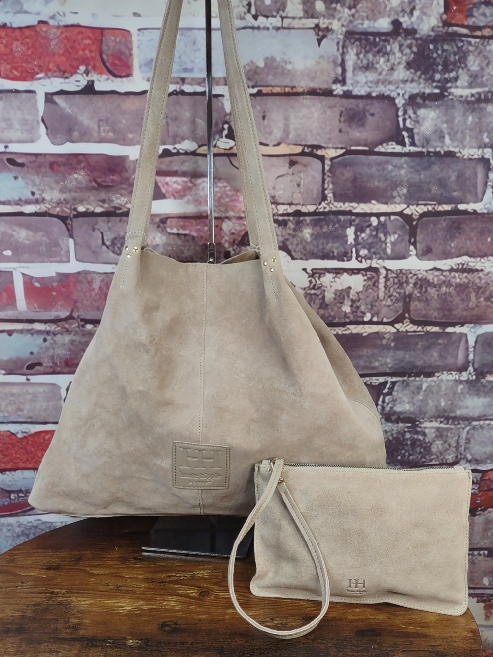 Haute Hippie Suede Tote w/Clutch Bag